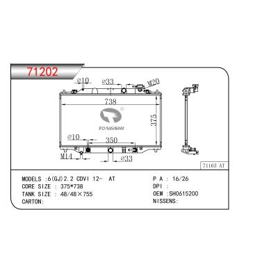 適用于6(GJ) 2.2 CDVI 12- AT 散熱器 OEM:SH0615200